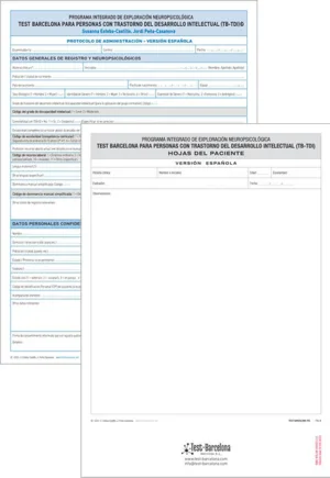 Test-Barcelona-TDI: 25 unidades de protocolos y hojas del paciente