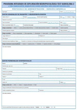 Test-Barcelona 2: 25 unidades de protocolos y hojas de paciente